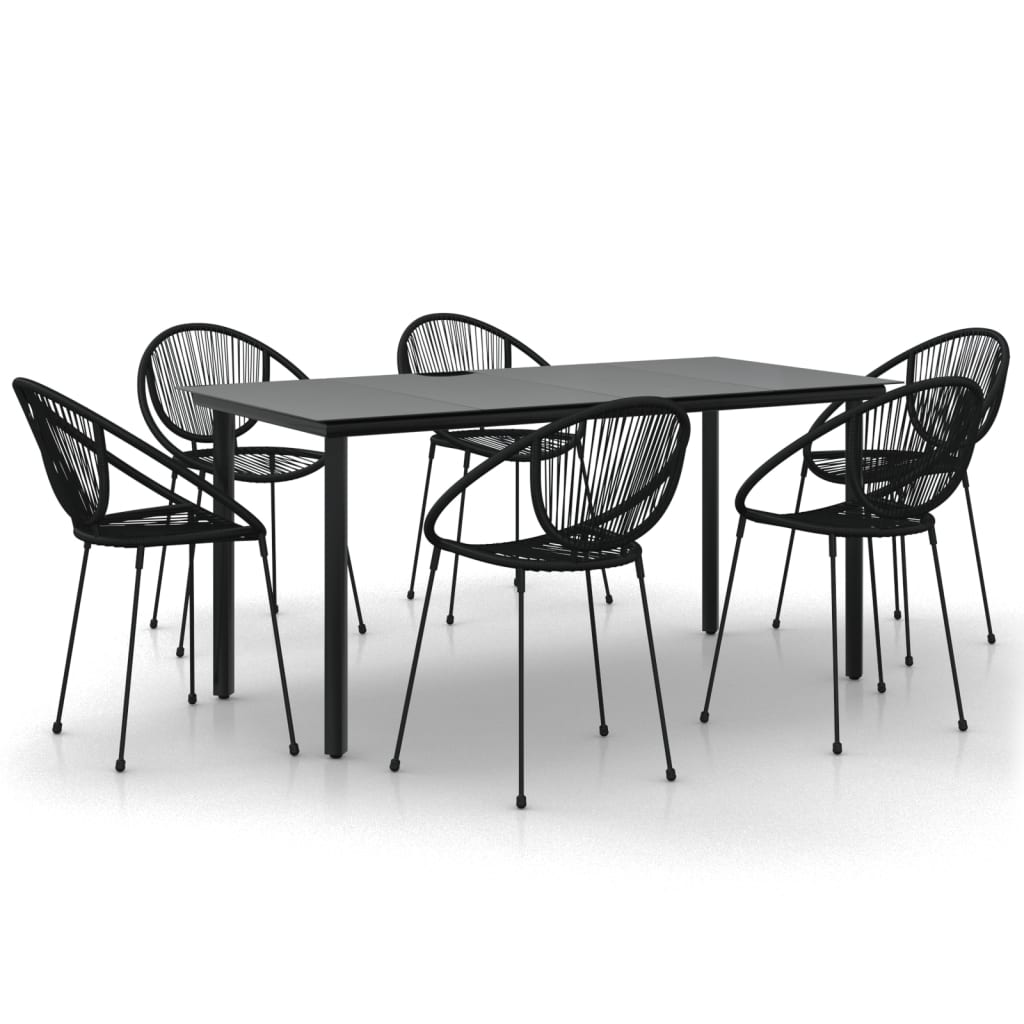7-delige Tuinset PVC-rattan zwart is nu te koop bij PeponiXL, paradijselijk wonen!