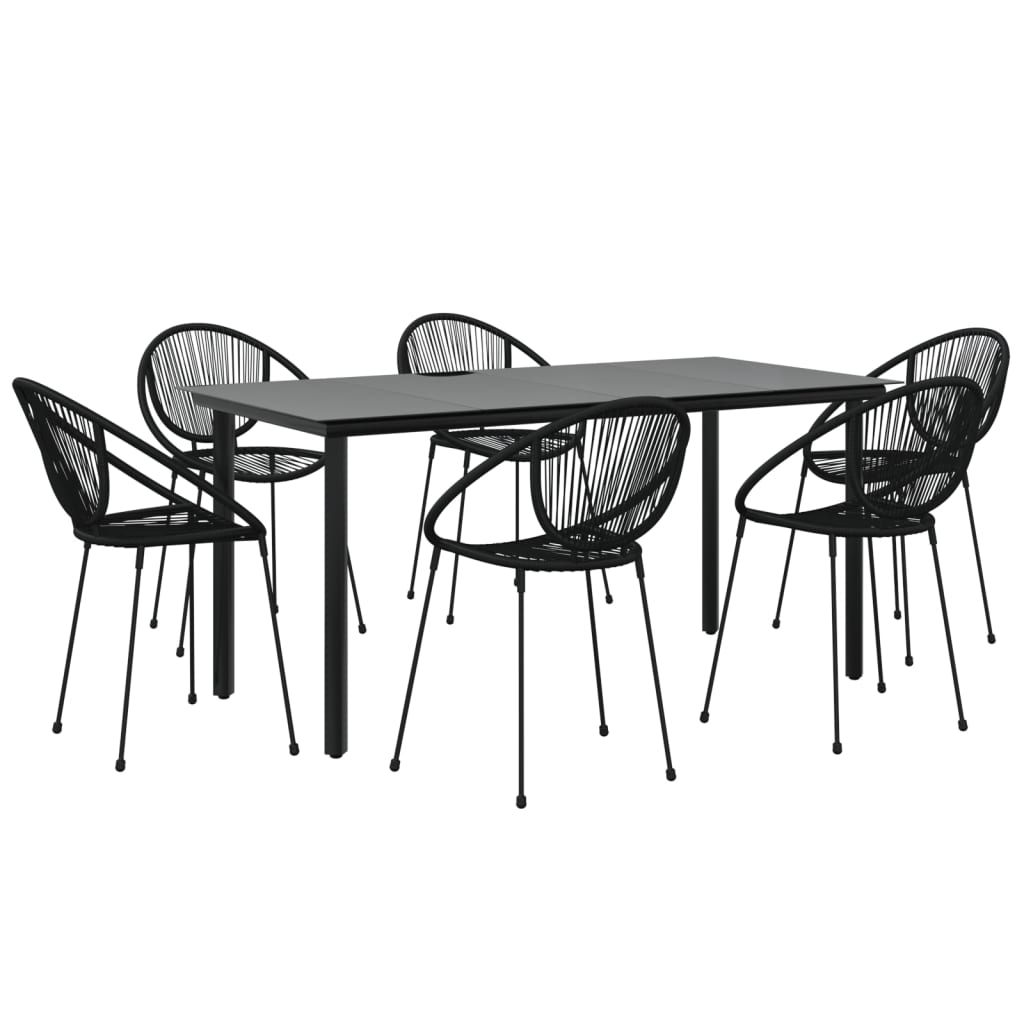 7-delige Tuinset PVC-rattan zwart is nu te koop bij PeponiXL, paradijselijk wonen!