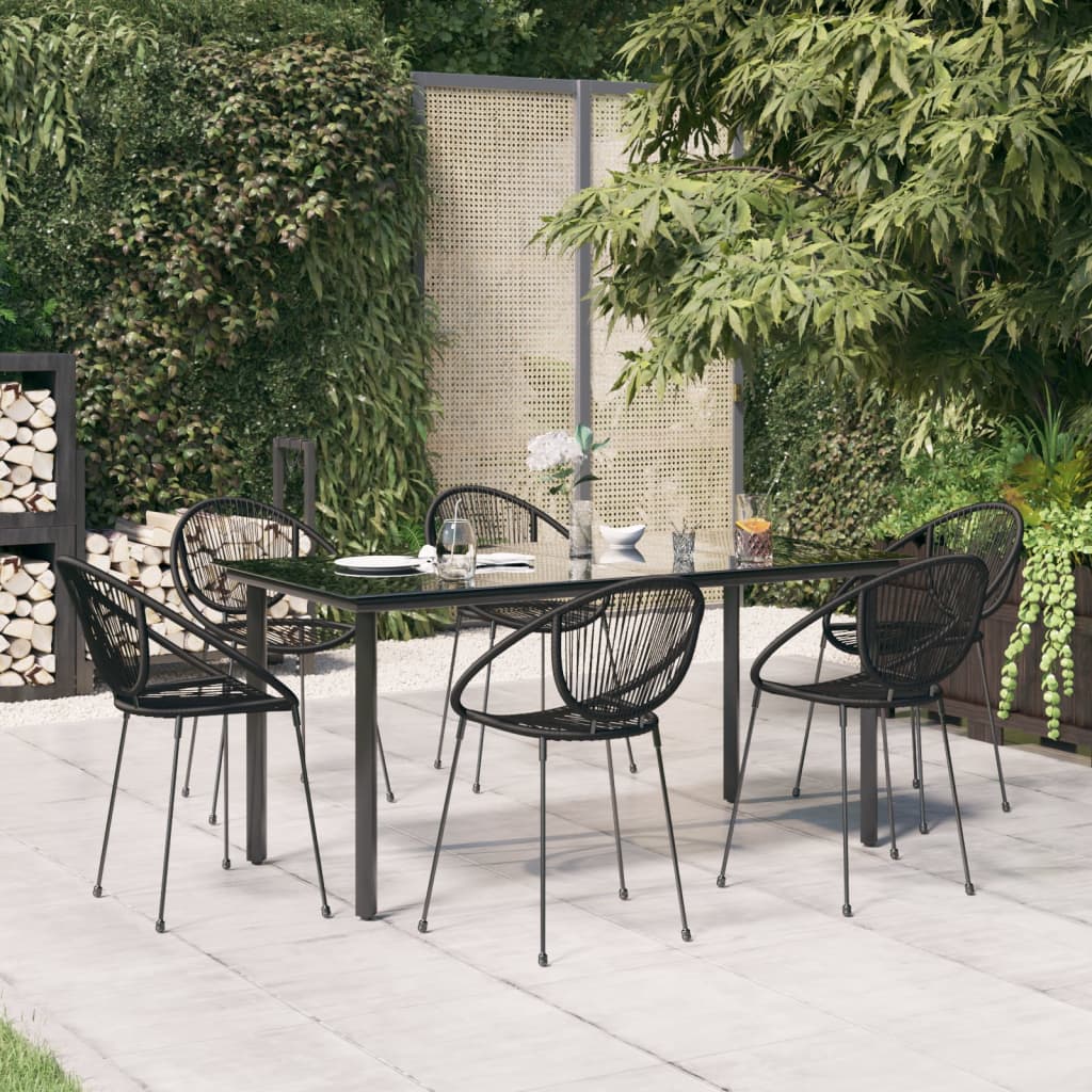 7-delige Tuinset PVC-rattan zwart is nu te koop bij PeponiXL, paradijselijk wonen!