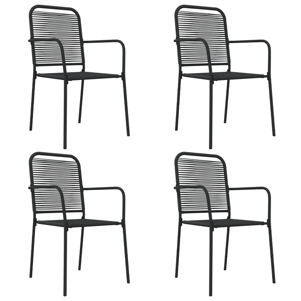 5-delige Tuinset katoenen touw en staal zwart is nu te koop bij PeponiXL, paradijselijk wonen!