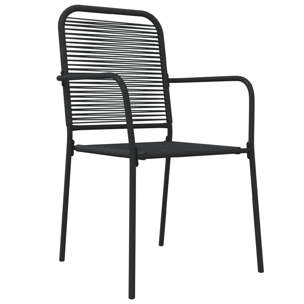 5-delige Tuinset katoenen touw en staal zwart is nu te koop bij PeponiXL, paradijselijk wonen!