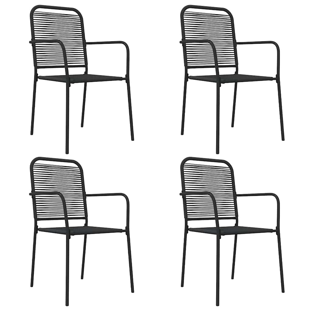 5-delige Tuinset katoenen touw en staal zwart is nu te koop bij PeponiXL, paradijselijk wonen!