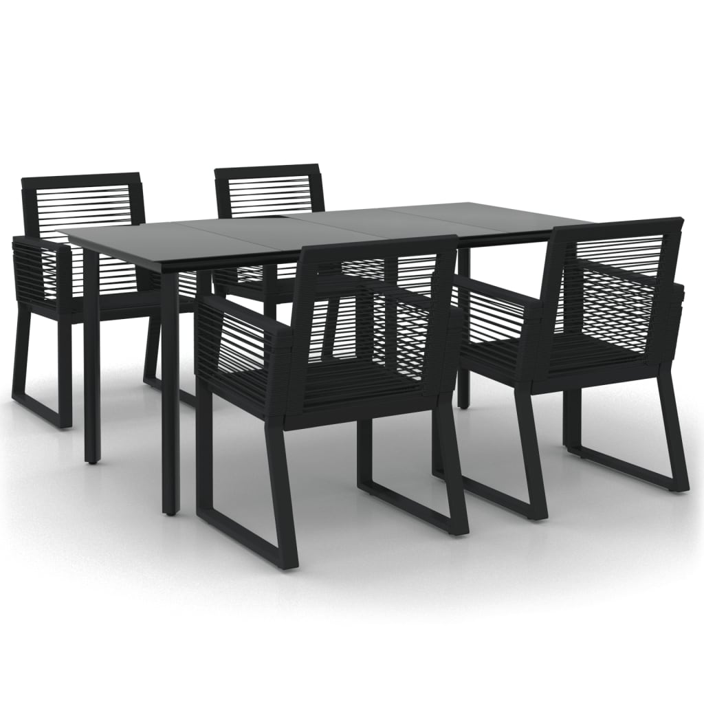 5-delige Tuinset PVC-rattan zwart is nu te koop bij PeponiXL, paradijselijk wonen!