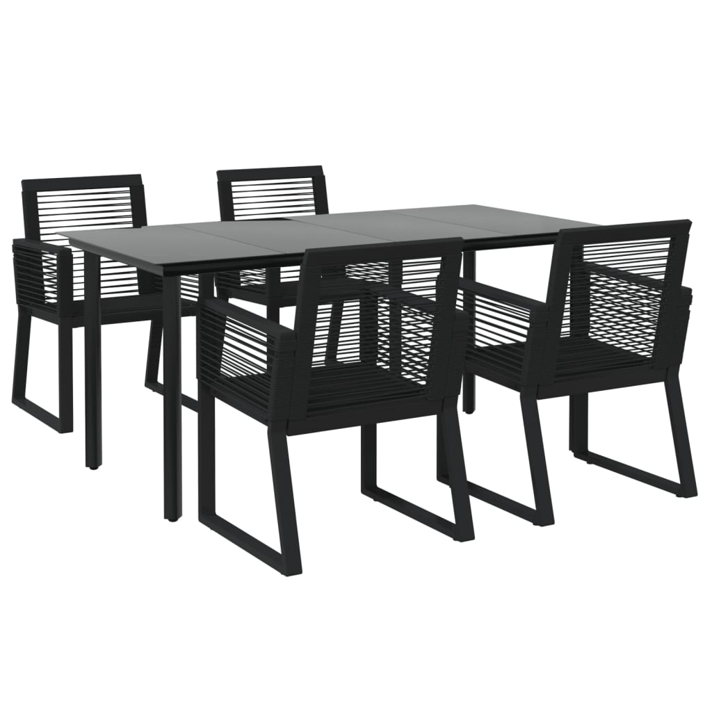 5-delige Tuinset PVC-rattan zwart is nu te koop bij PeponiXL, paradijselijk wonen!