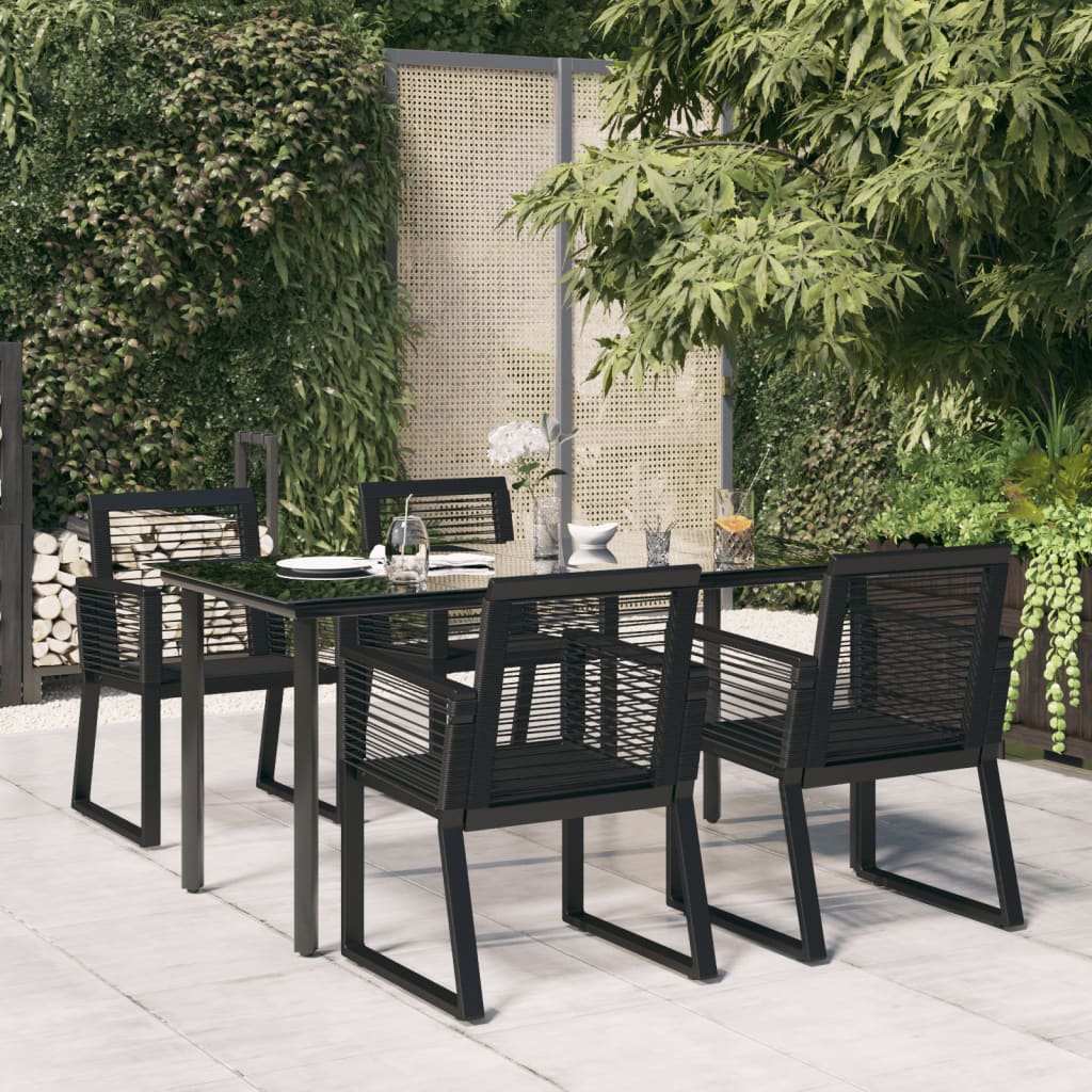 5-delige Tuinset PVC-rattan zwart is nu te koop bij PeponiXL, paradijselijk wonen!
