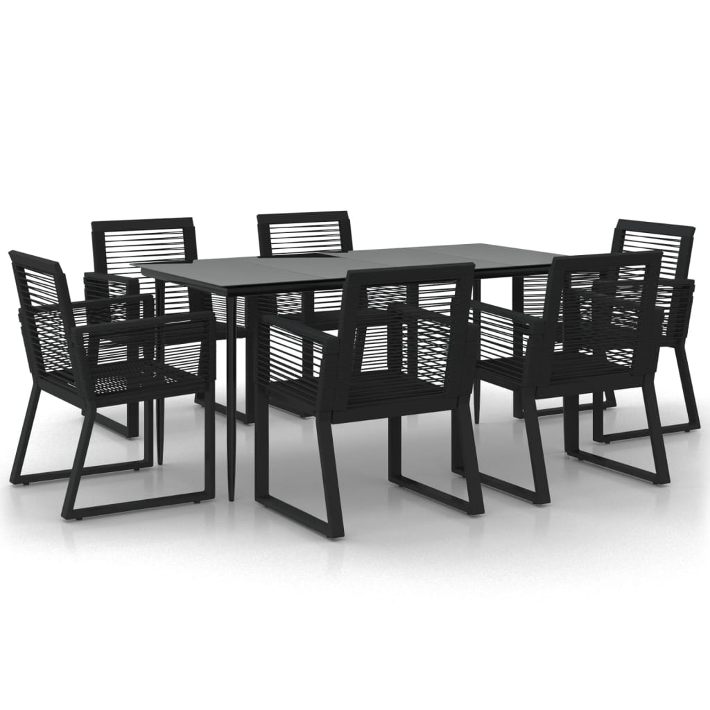 7-delige Tuinset PVC-rattan zwart is nu te koop bij PeponiXL, paradijselijk wonen!