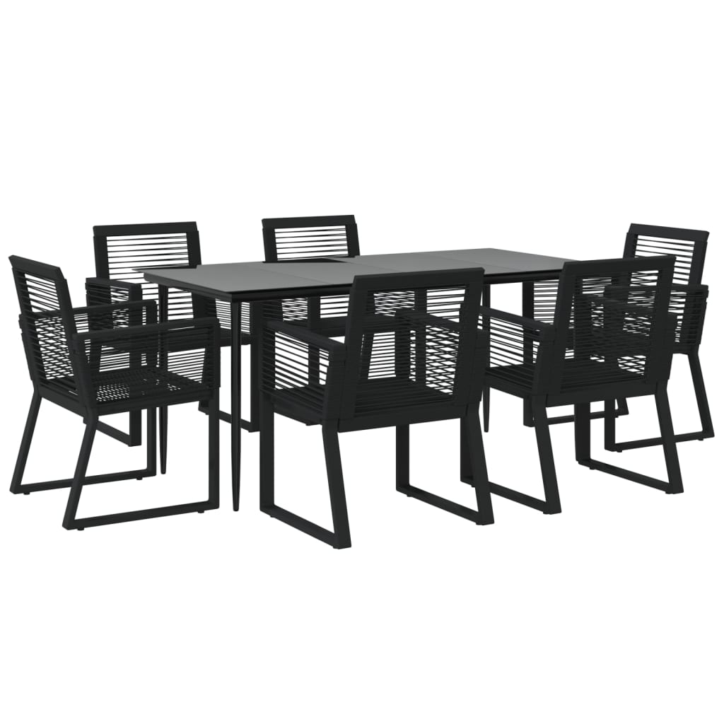 7-delige Tuinset PVC-rattan zwart is nu te koop bij PeponiXL, paradijselijk wonen!