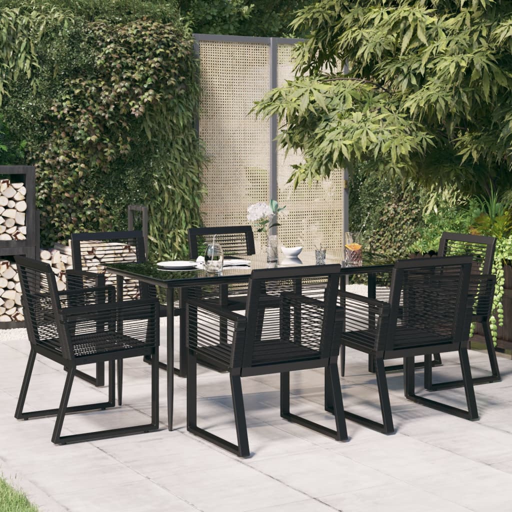 7-delige Tuinset PVC-rattan zwart is nu te koop bij PeponiXL, paradijselijk wonen!