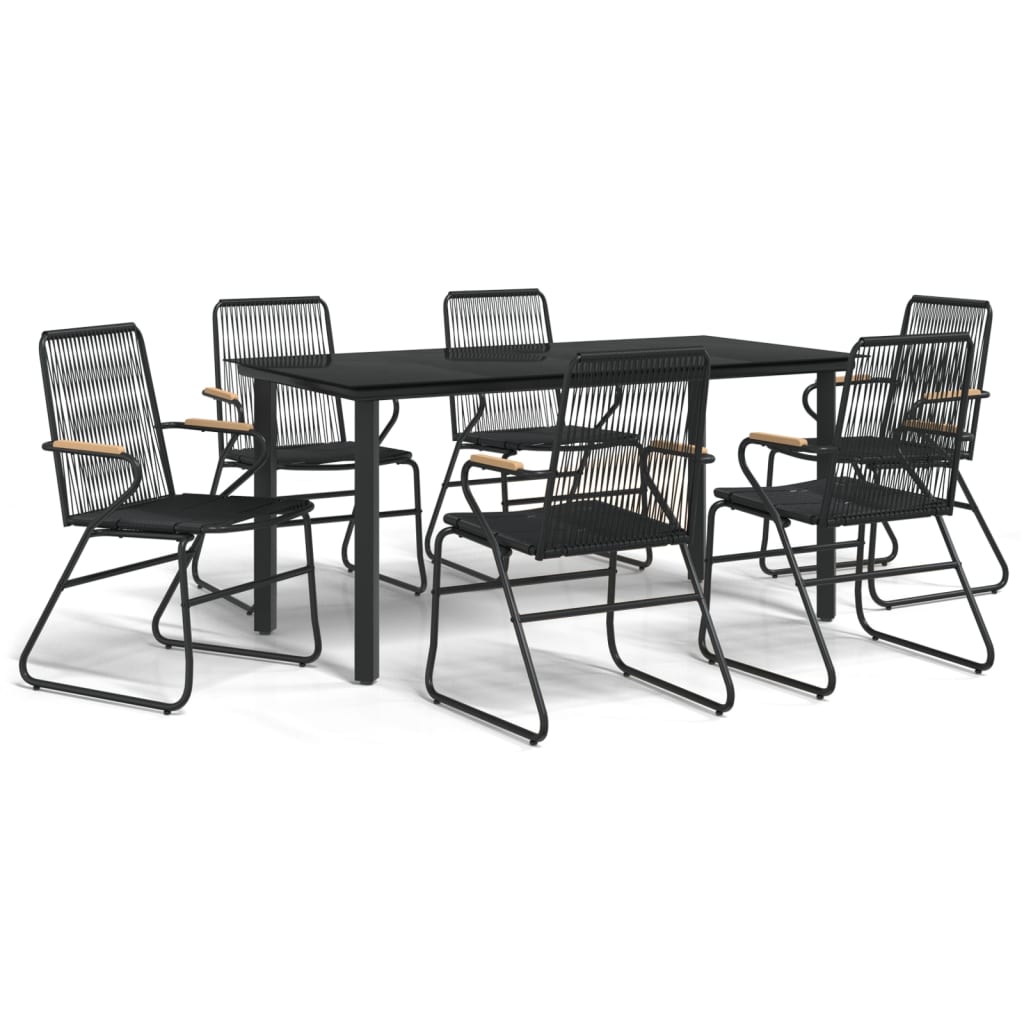 7-delige Tuinset PVC-rattan zwart is nu te koop bij PeponiXL, paradijselijk wonen!