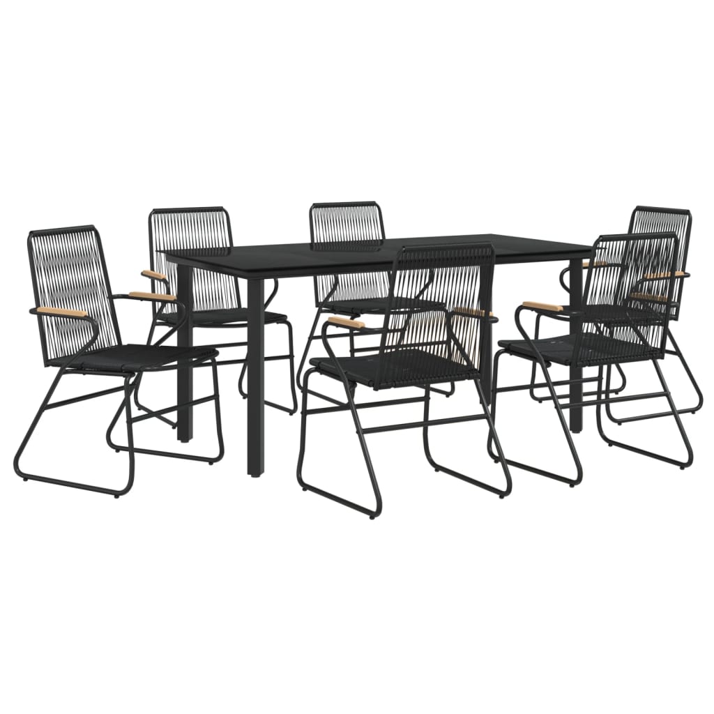 7-delige Tuinset PVC-rattan zwart is nu te koop bij PeponiXL, paradijselijk wonen!