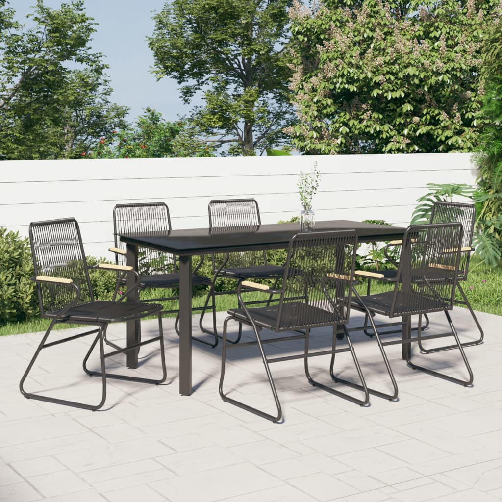 7-delige Tuinset PVC-rattan zwart is nu te koop bij PeponiXL, paradijselijk wonen!