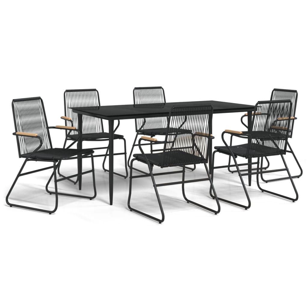 7-delige Tuinset PVC-rattan zwart is nu te koop bij PeponiXL, paradijselijk wonen!
