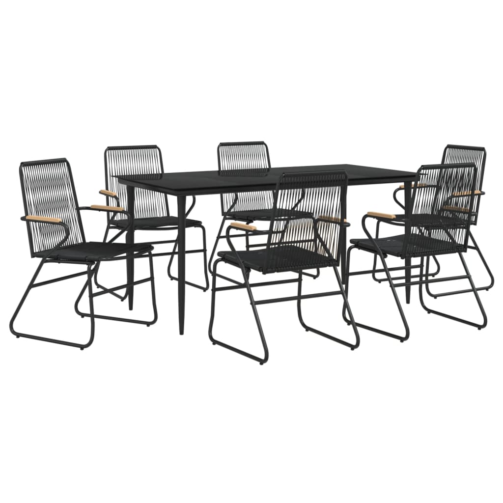 7-delige Tuinset PVC-rattan zwart is nu te koop bij PeponiXL, paradijselijk wonen!