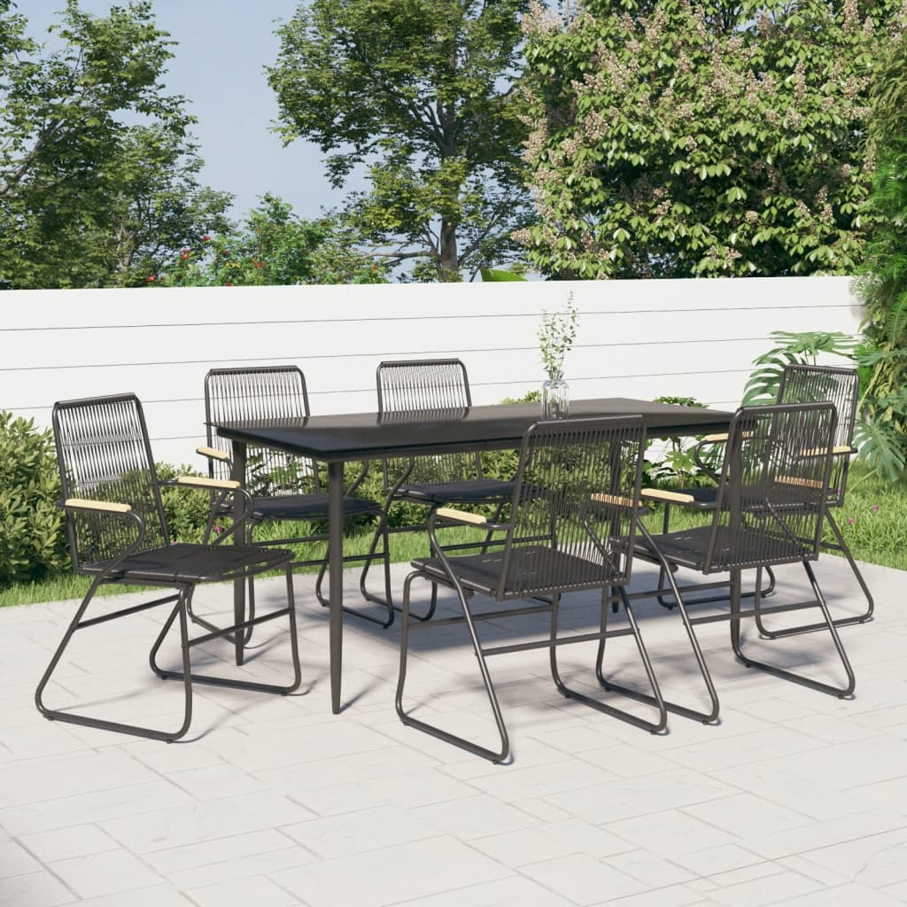 7-delige Tuinset PVC-rattan zwart is nu te koop bij PeponiXL, paradijselijk wonen!