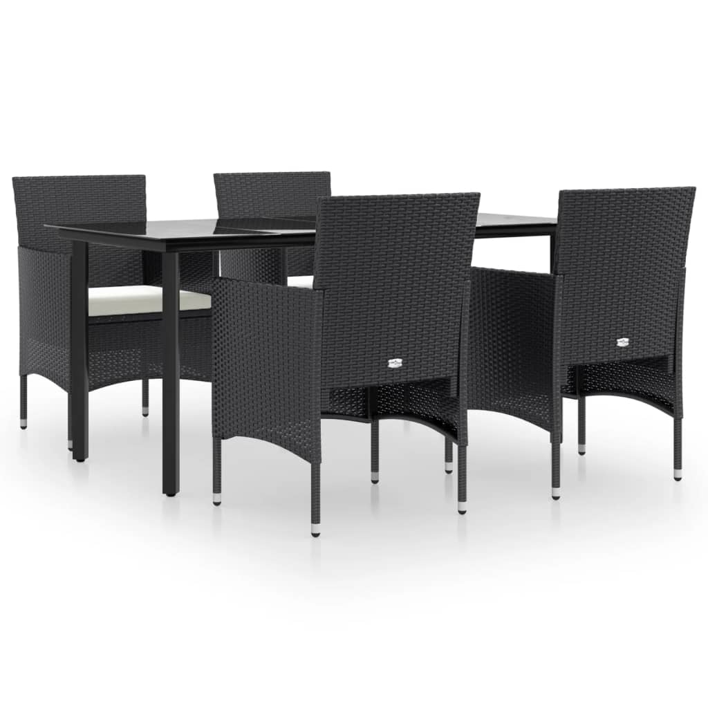 5-delige Tuinset met kussens zwart is nu te koop bij PeponiXL, paradijselijk wonen!