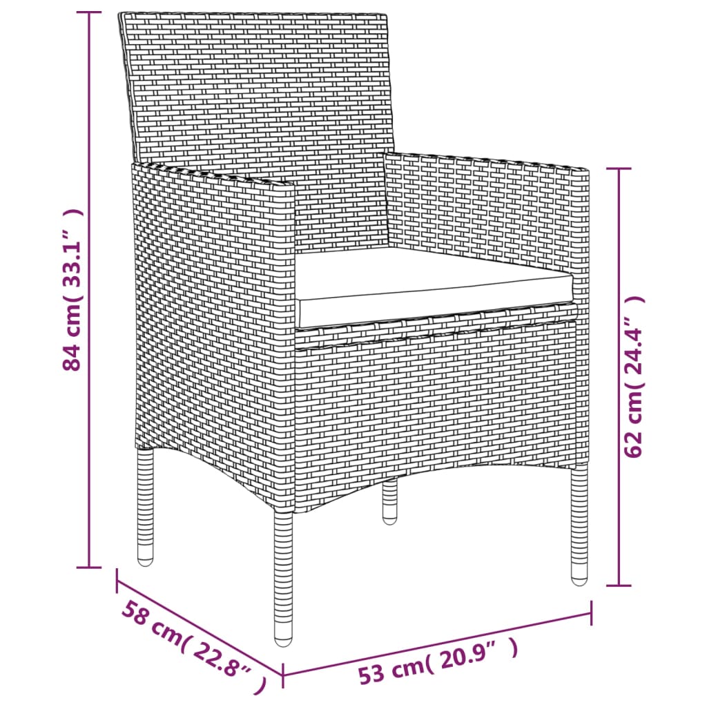 5-delige Tuinset met kussens zwart is nu te koop bij PeponiXL, paradijselijk wonen!