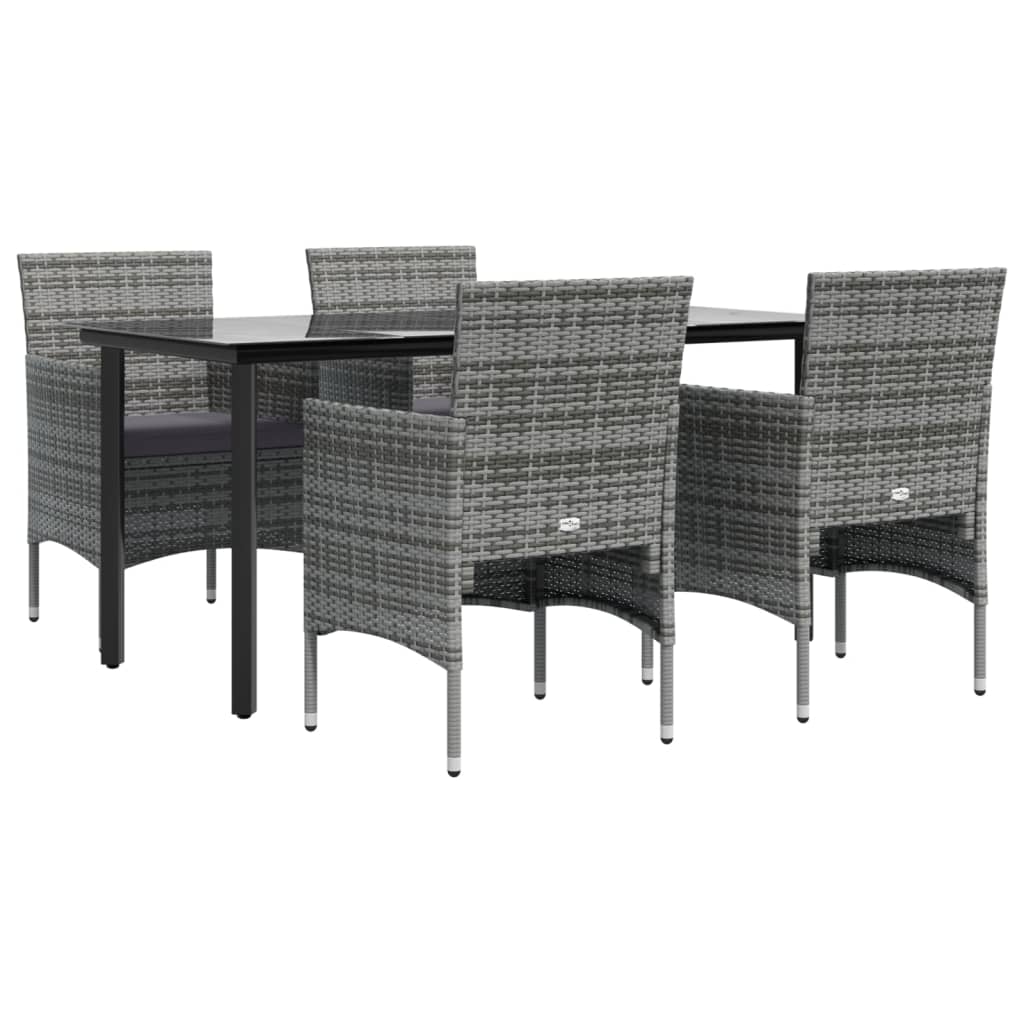 5-delige Tuinset met kussens grijs en zwart is nu te koop bij PeponiXL, paradijselijk wonen!