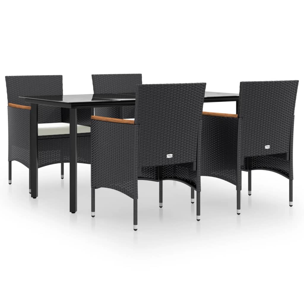 5-delige Tuinset met kussens zwart is nu te koop bij PeponiXL, paradijselijk wonen!