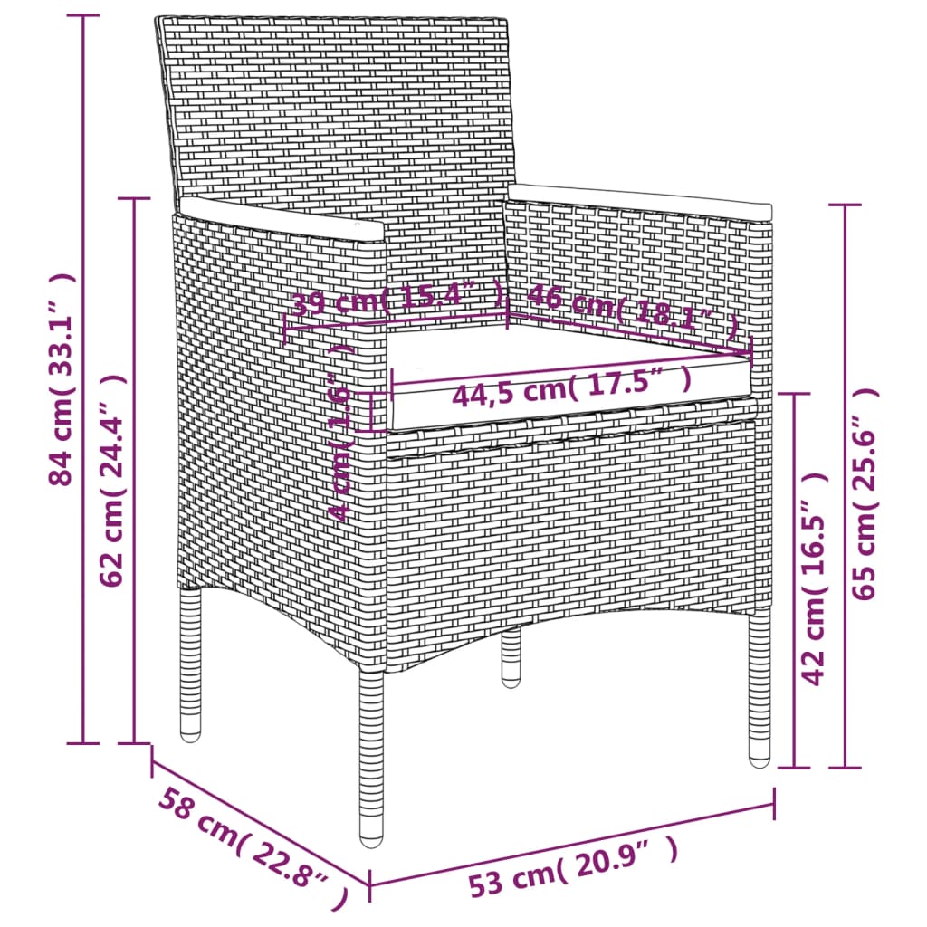 5-delige Tuinset met kussens zwart is nu te koop bij PeponiXL, paradijselijk wonen!