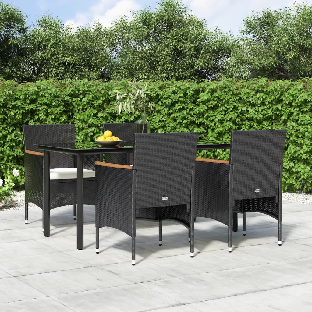 5-delige Tuinset met kussens zwart is nu te koop bij PeponiXL, paradijselijk wonen!