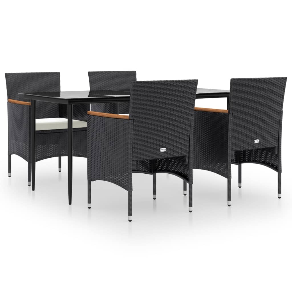 5-delige Tuinset met kussens zwart is nu te koop bij PeponiXL, paradijselijk wonen!