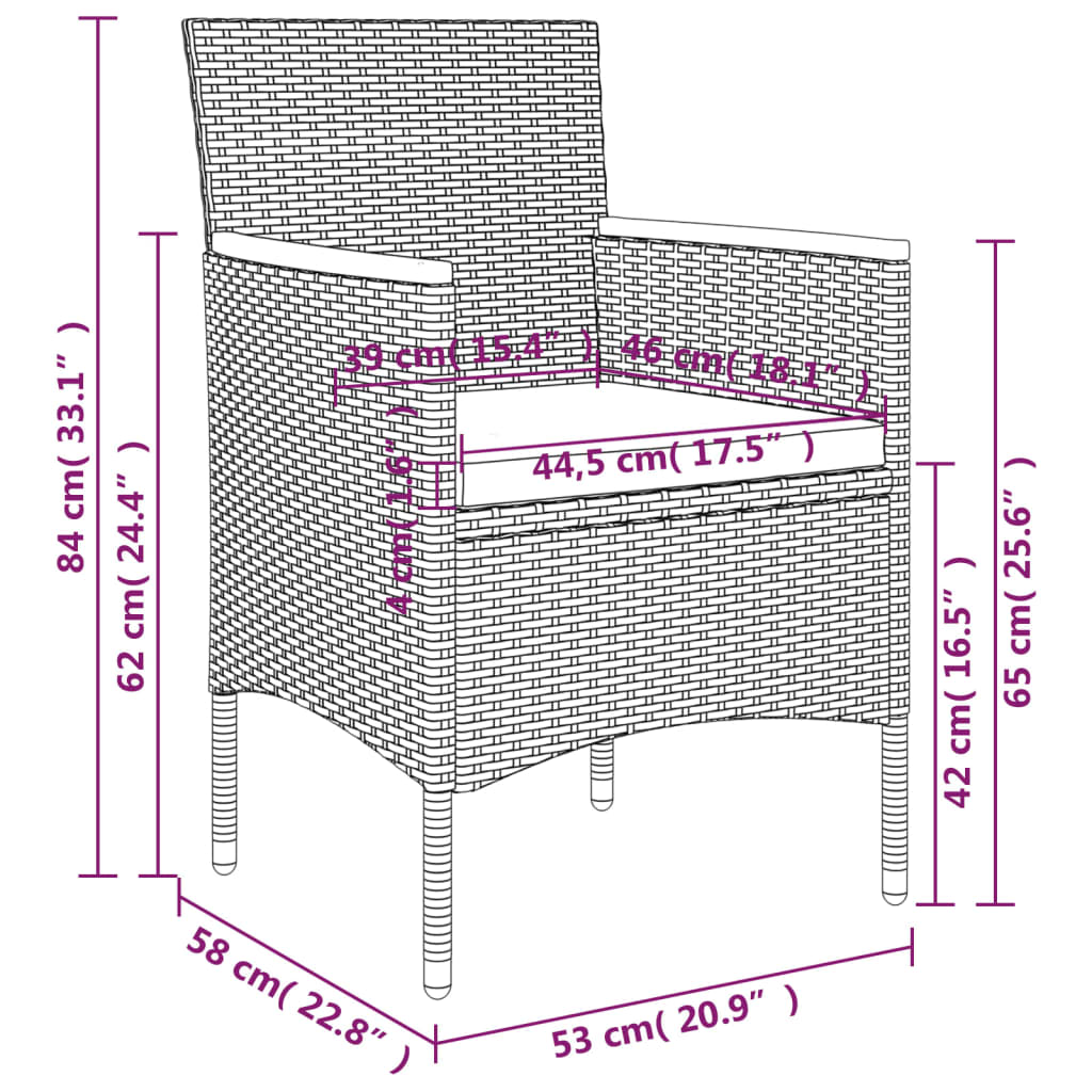5-delige Tuinset met kussens zwart is nu te koop bij PeponiXL, paradijselijk wonen!