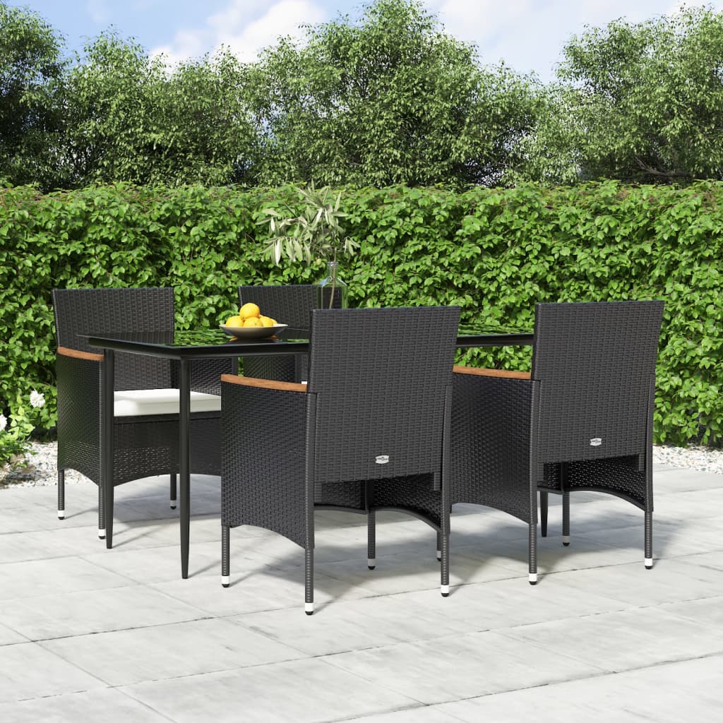 5-delige Tuinset met kussens zwart is nu te koop bij PeponiXL, paradijselijk wonen!