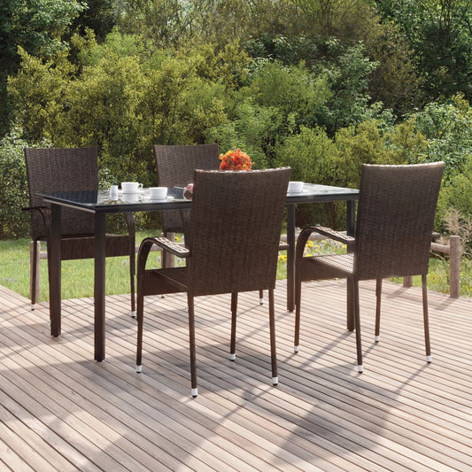 5-delige Tuinset poly rattan bruin is nu te koop bij PeponiXL, paradijselijk wonen!