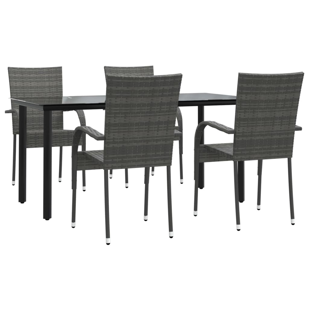 5-delige Tuinset poly rattan grijs is nu te koop bij PeponiXL, paradijselijk wonen!