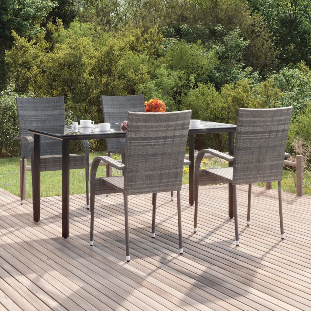 5-delige Tuinset poly rattan grijs is nu te koop bij PeponiXL, paradijselijk wonen!