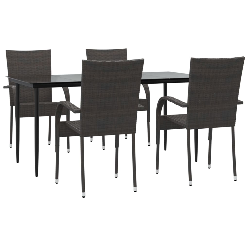 5-delige Tuinset poly rattan bruin is nu te koop bij PeponiXL, paradijselijk wonen!