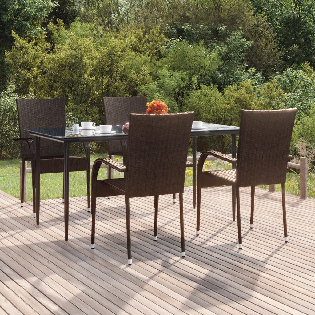 5-delige Tuinset poly rattan bruin is nu te koop bij PeponiXL, paradijselijk wonen!