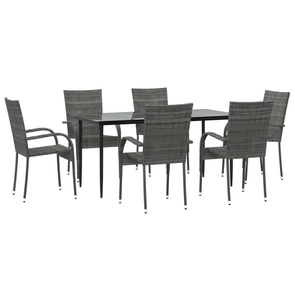 7-delige Tuinset poly rattan grijs is nu te koop bij PeponiXL, paradijselijk wonen!