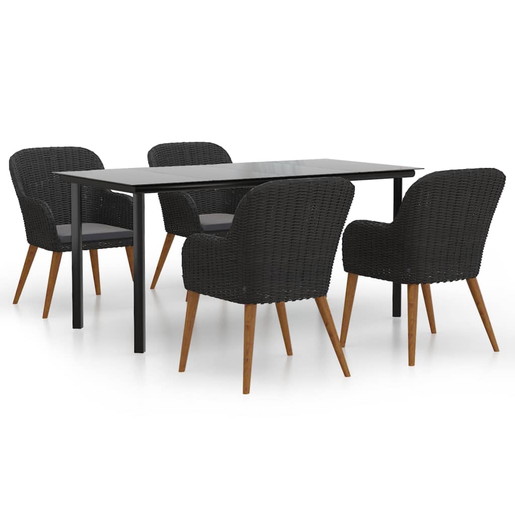 5-delige Tuinset met kussens zwart is nu te koop bij PeponiXL, paradijselijk wonen!