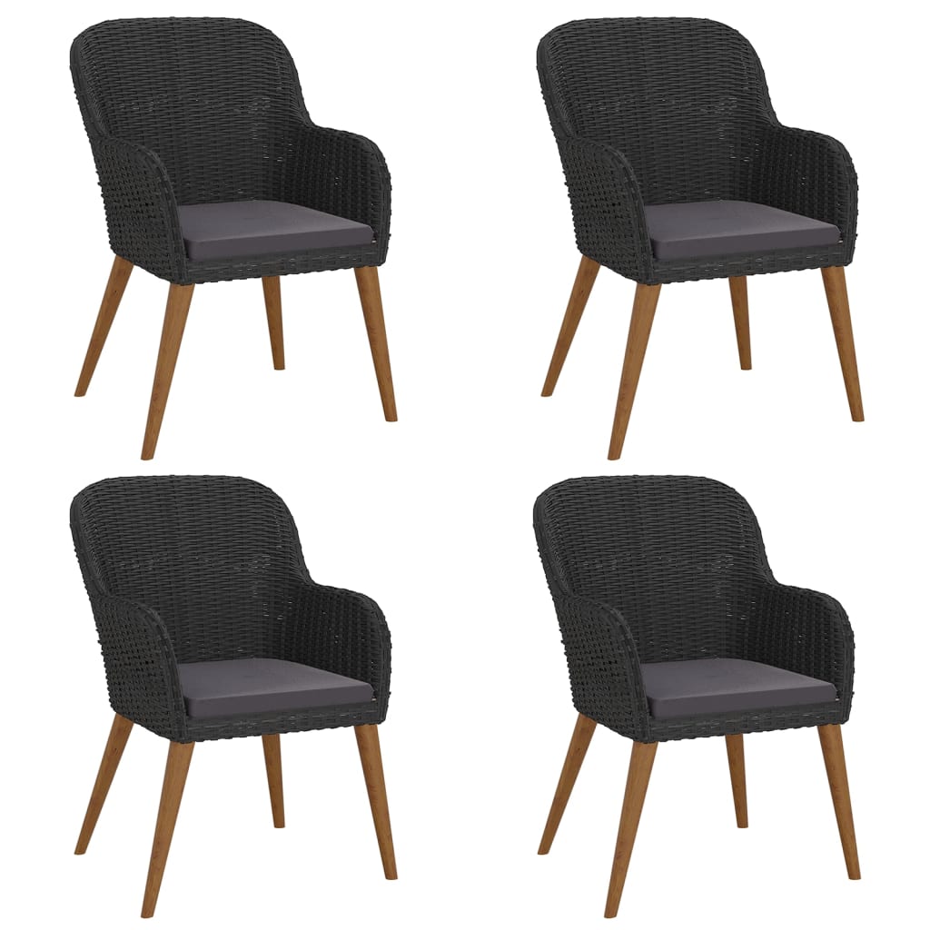 5-delige Tuinset met kussens zwart is nu te koop bij PeponiXL, paradijselijk wonen!