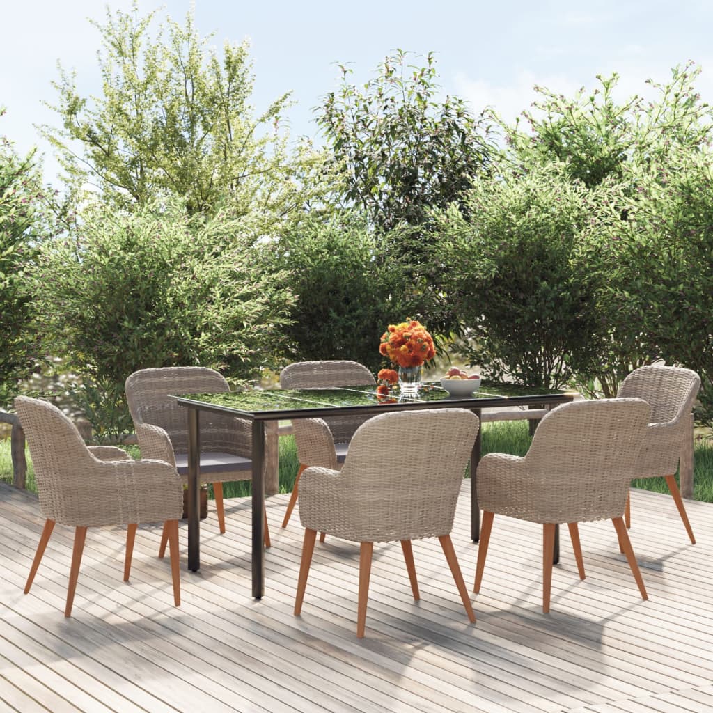 7-delige Tuinset met kussens bruin is nu te koop bij PeponiXL, paradijselijk wonen!