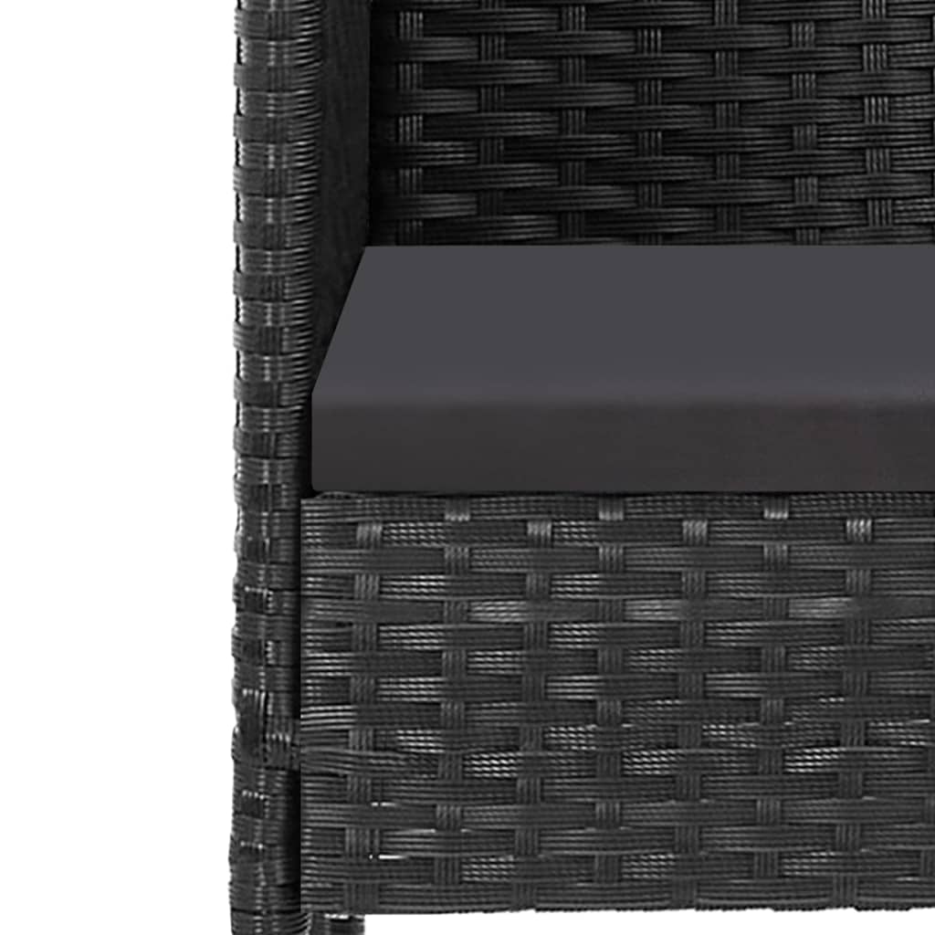 5-delige Tuinset met kussens poly rattan zwart is nu te koop bij PeponiXL, paradijselijk wonen!
