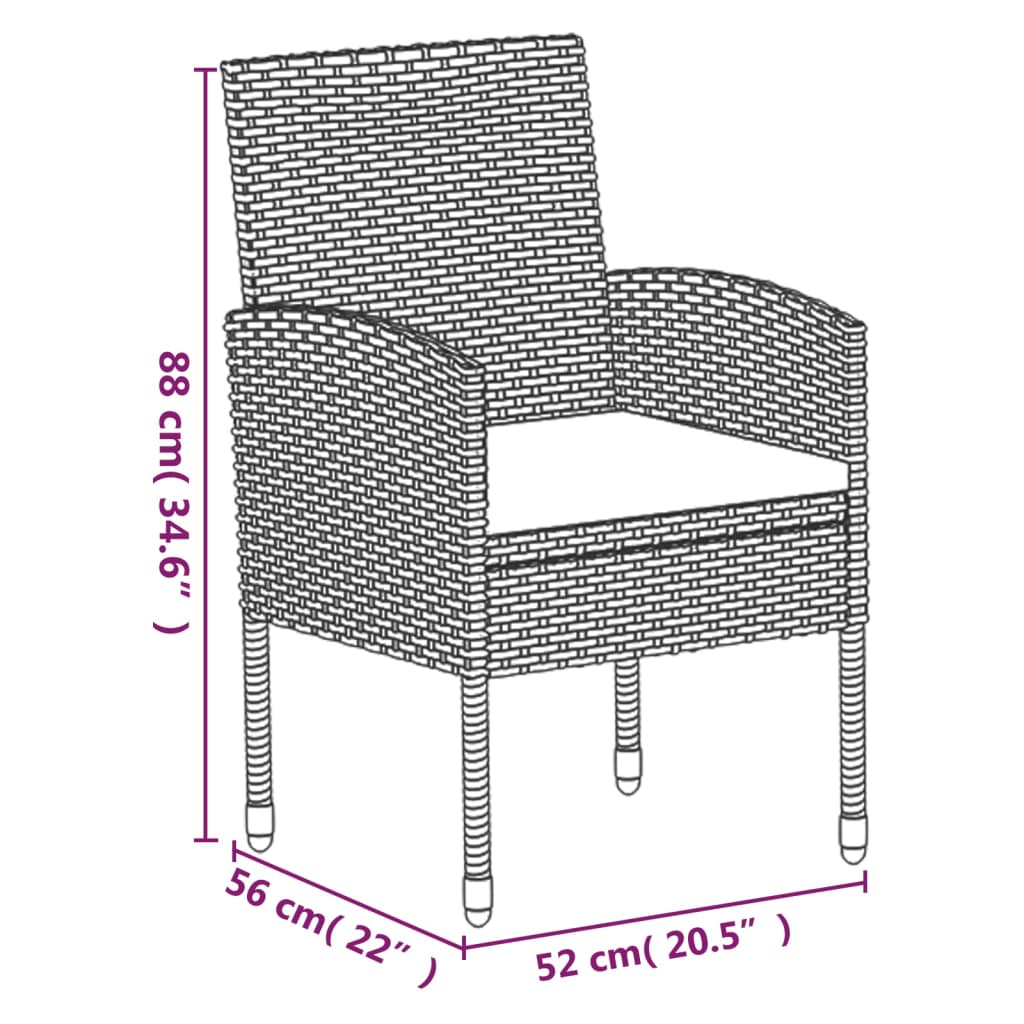 5-delige Tuinset met kussens poly rattan zwart is nu te koop bij PeponiXL, paradijselijk wonen!
