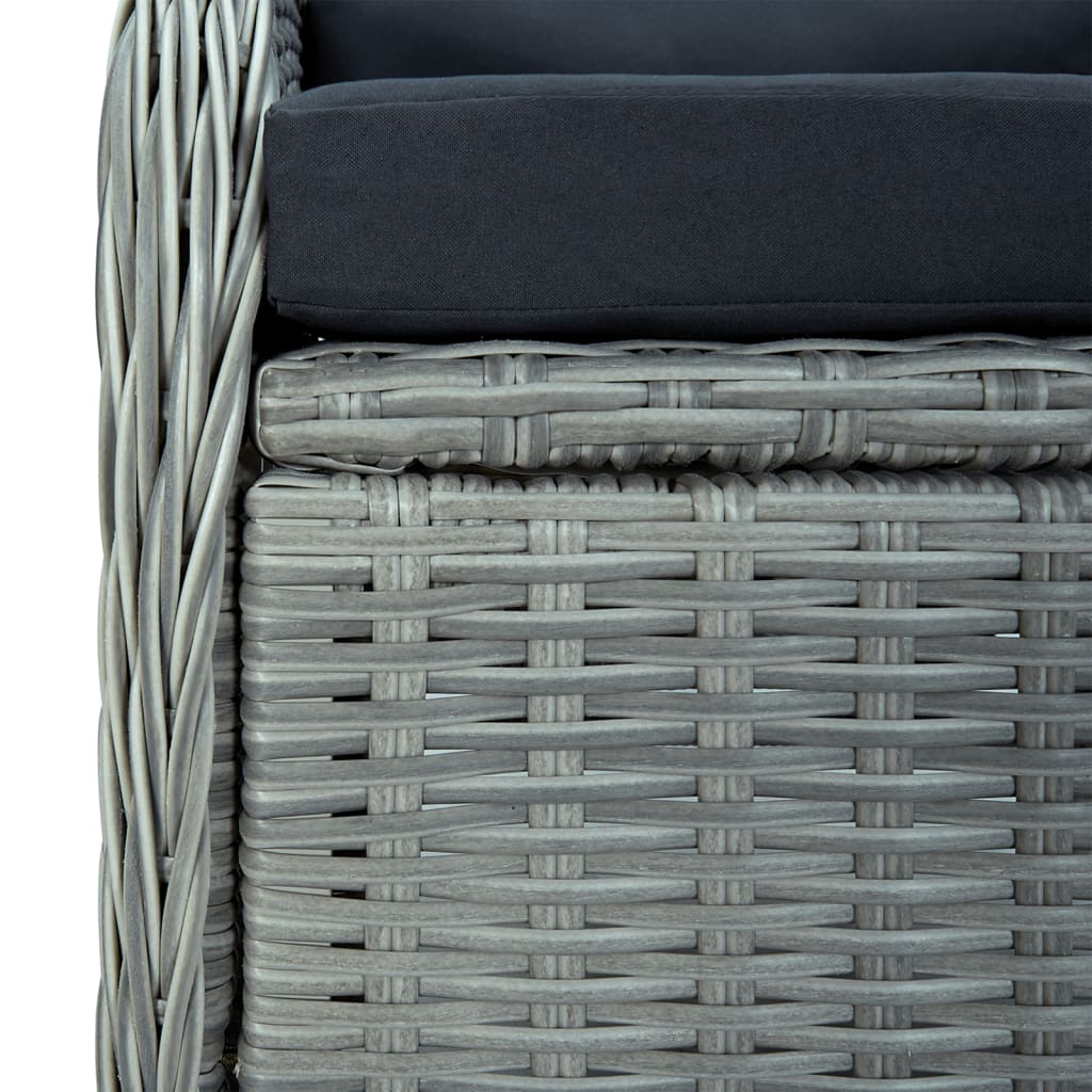 7-delige Tuinset poly rattan lichtgrijs is nu te koop bij PeponiXL, paradijselijk wonen!