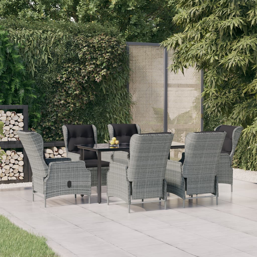 7-delige Tuinset poly rattan lichtgrijs is nu te koop bij PeponiXL, paradijselijk wonen!