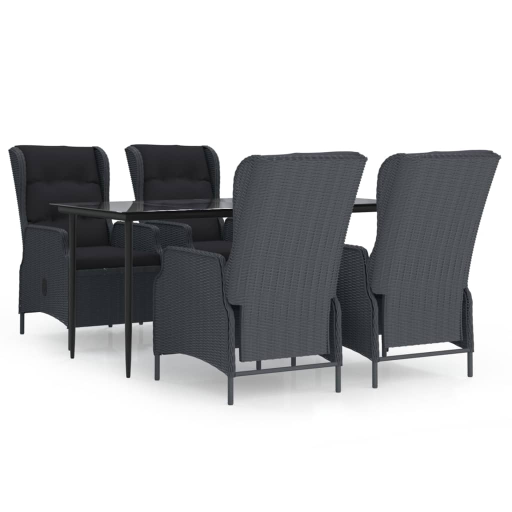 5-delige Tuinset poly rattan donkergrijs is nu te koop bij PeponiXL, paradijselijk wonen!