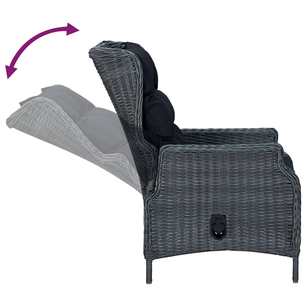 5-delige Tuinset poly rattan donkergrijs is nu te koop bij PeponiXL, paradijselijk wonen!
