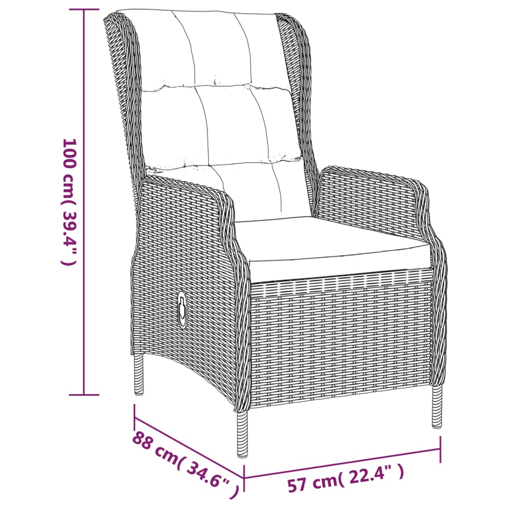 5-delige Tuinset poly rattan donkergrijs is nu te koop bij PeponiXL, paradijselijk wonen!