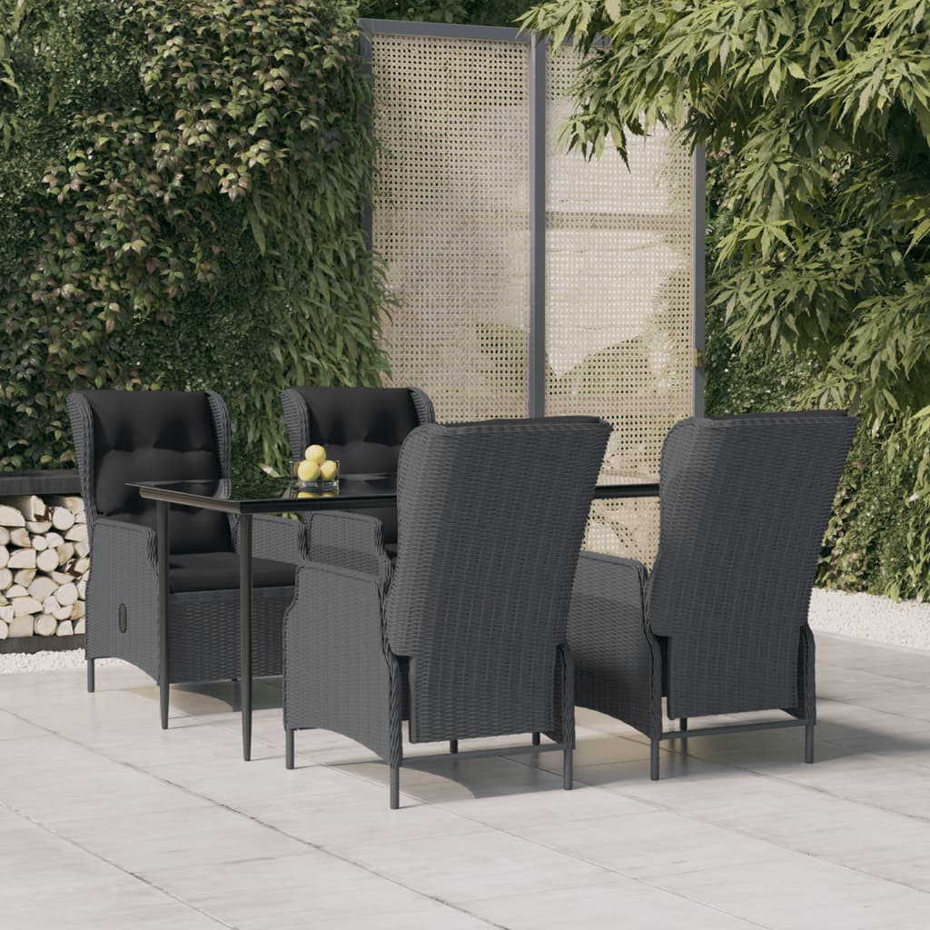 5-delige Tuinset poly rattan donkergrijs is nu te koop bij PeponiXL, paradijselijk wonen!