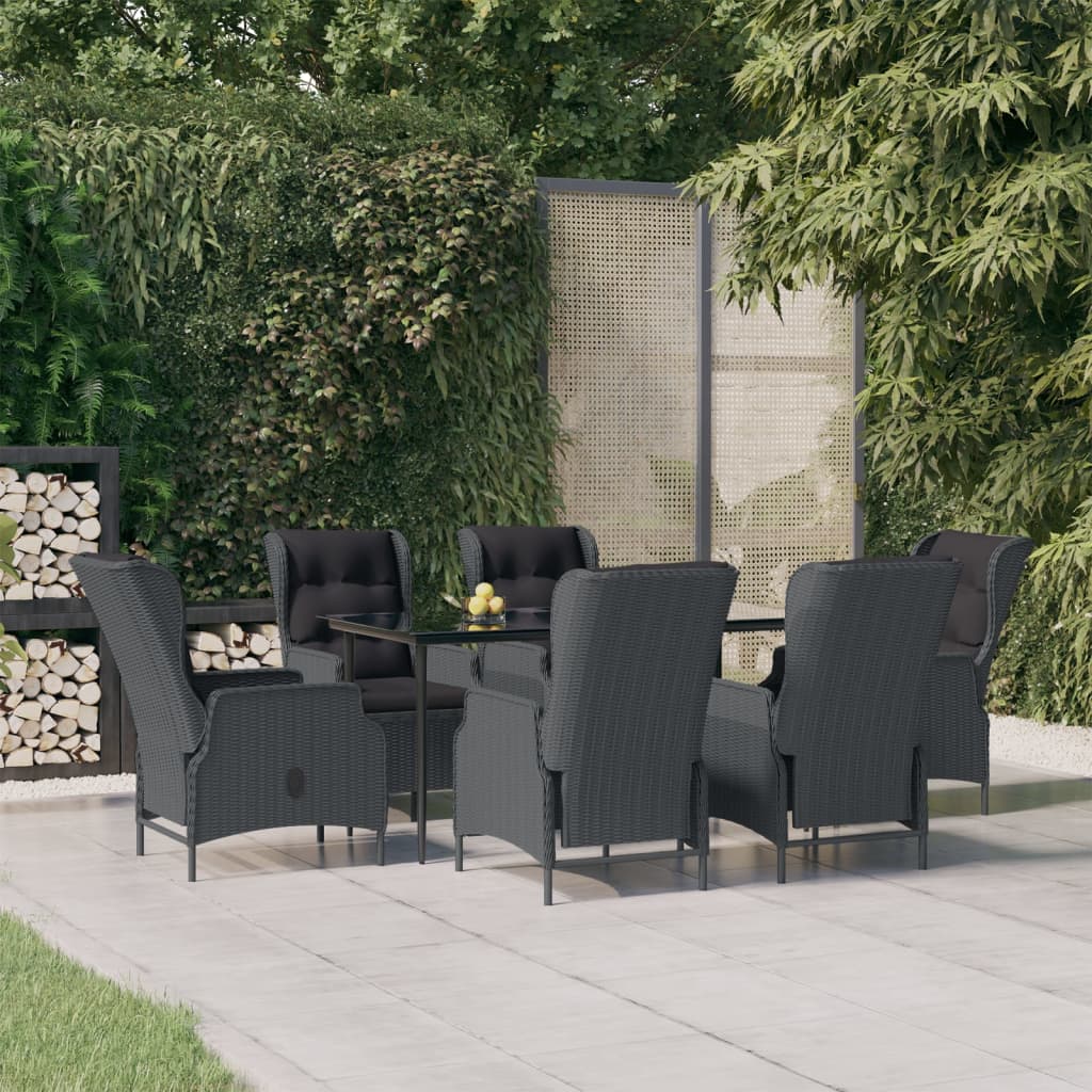 7-delige Tuinset poly rattan donkergrijs is nu te koop bij PeponiXL, paradijselijk wonen!