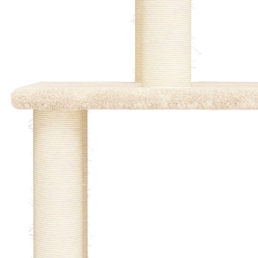 Kattenmeubel met sisal krabpalen 149 cm crèmekleurig is nu te koop bij PeponiXL, paradijselijk wonen!