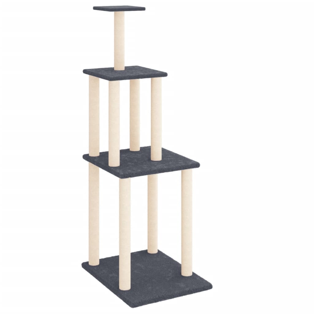 Kattenmeubel met sisal krabpalen 149 cm donkergrijs is nu te koop bij PeponiXL, paradijselijk wonen!