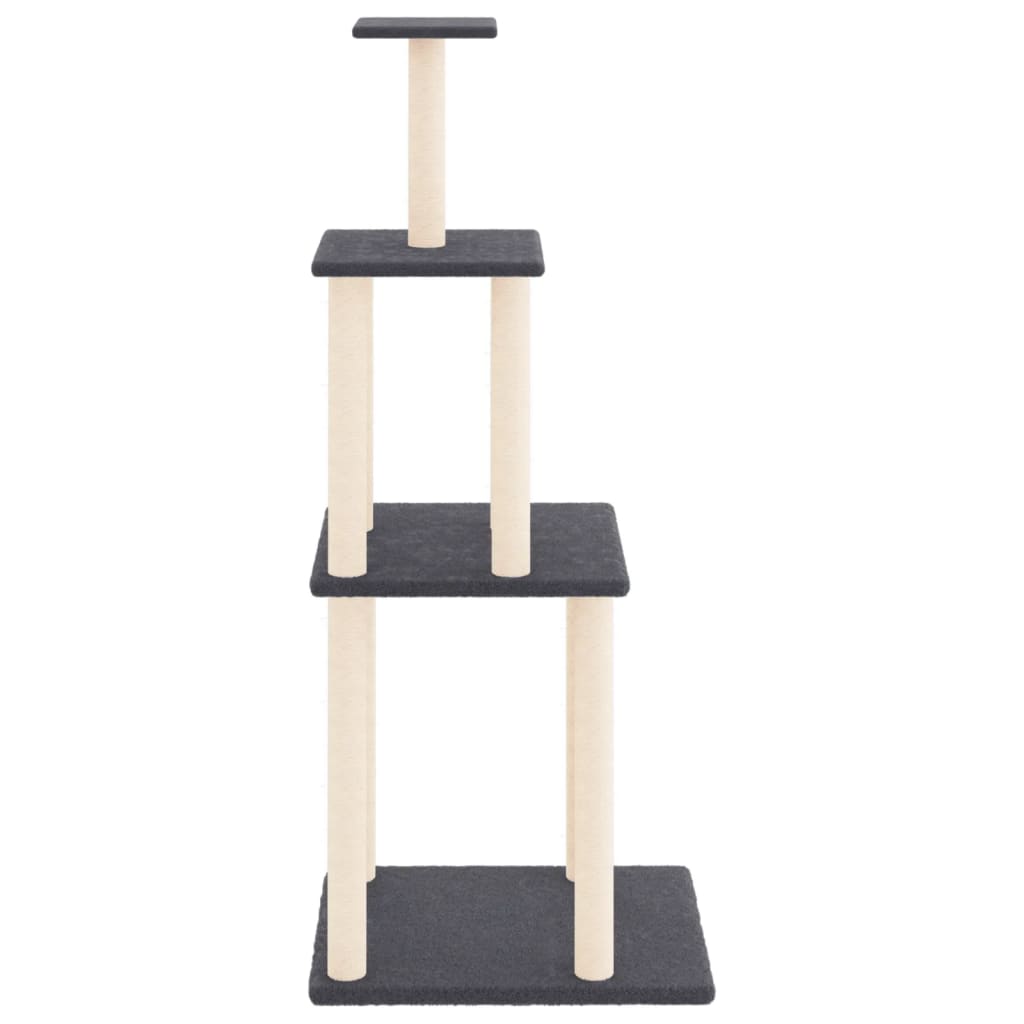 Kattenmeubel met sisal krabpalen 149 cm donkergrijs is nu te koop bij PeponiXL, paradijselijk wonen!