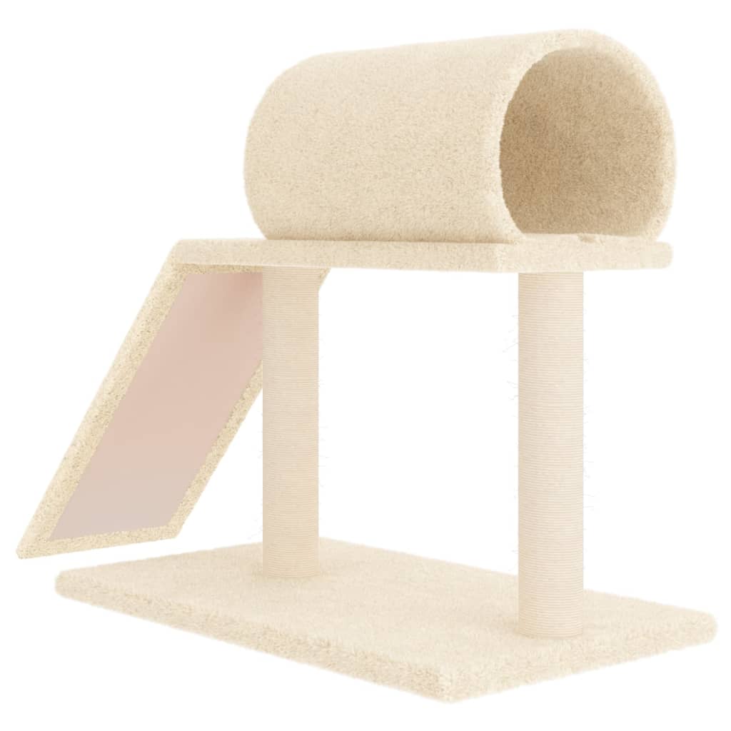 Kattenmeubel met tunnel en ladder 55,5 cm crèmekleurig is nu te koop bij PeponiXL, paradijselijk wonen!