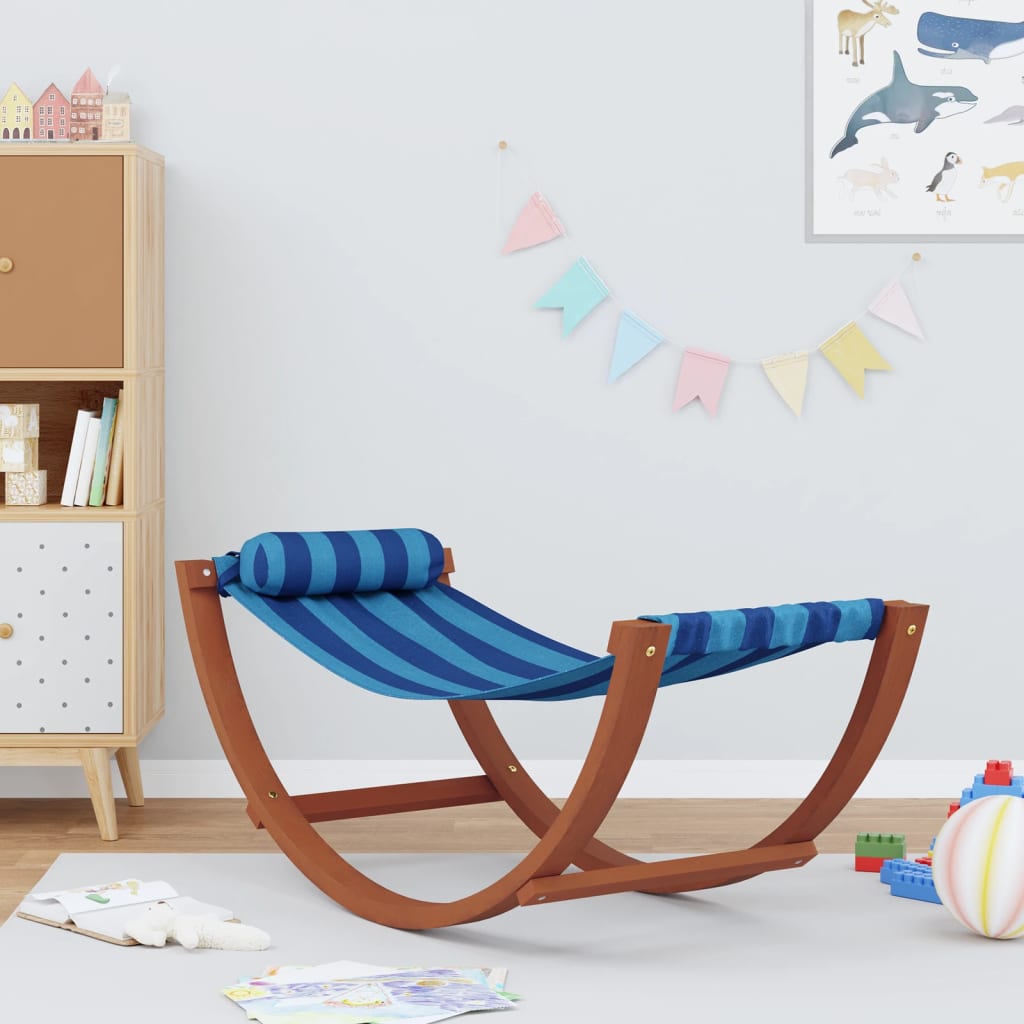 Hangmatschommel voor kinderen stof blauw gestreept is nu te koop bij PeponiXL, paradijselijk wonen!